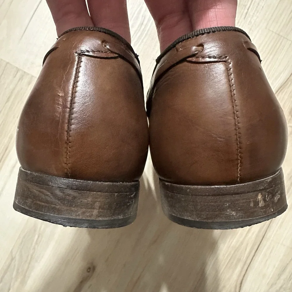 M Gemi Fiocco Tassel Loafers US Size 11 Made In Italy 44 Brown Leather Fast Ship
